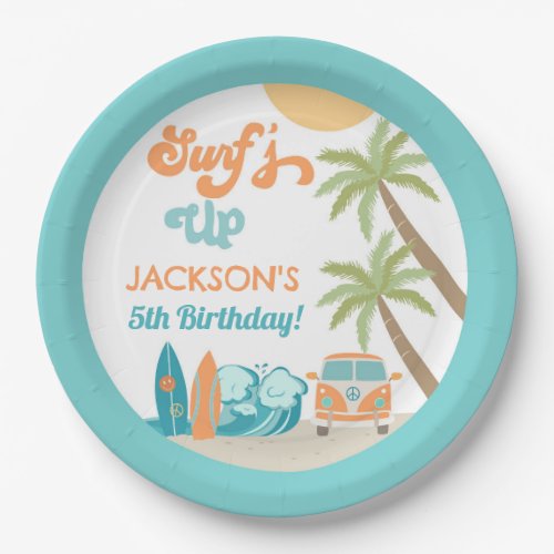 Surfs Up Surf Beach Birthday Party Paper Plates