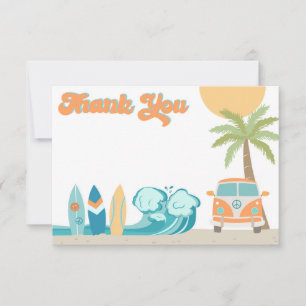 Surf's up Surf Beach Birthday Thank You Cards
