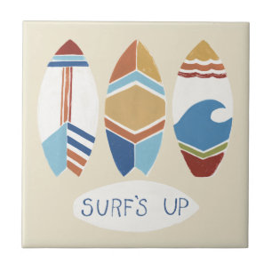 Surf's Up! Surfboards Ceramic Tile