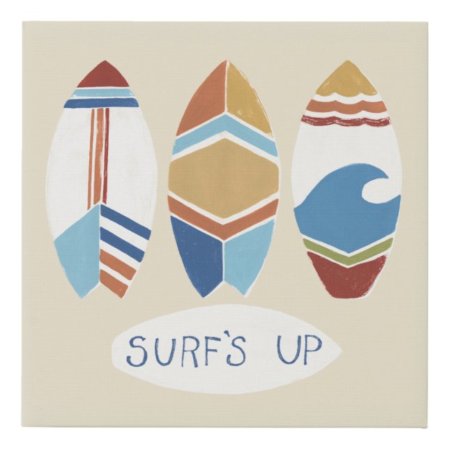Surf's Up! Surfboards Faux Canvas Print (Front)