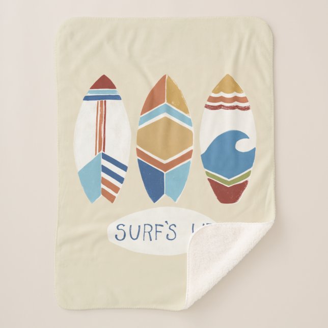 Surf's Up! Surfboards Sherpa Blanket (Front)