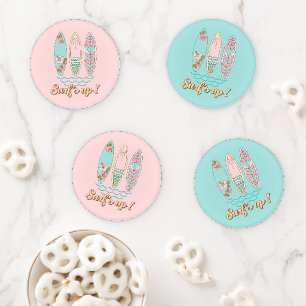 Surf's Up Surfboards Summer Beach Life Coaster Set