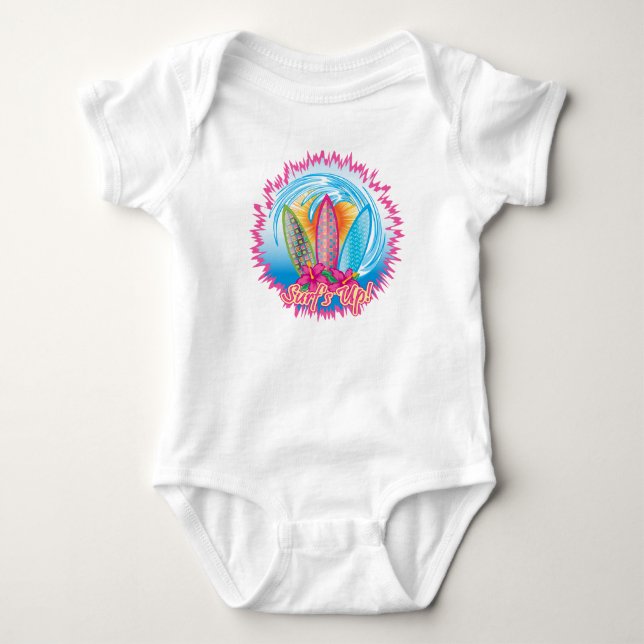 Surf's Up! - Surfer Girl Baby Bodysuit (Front)
