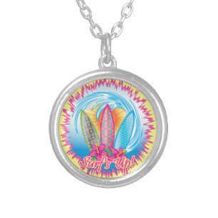 Surf's Up - Surfer Girl Silver Plated Necklace