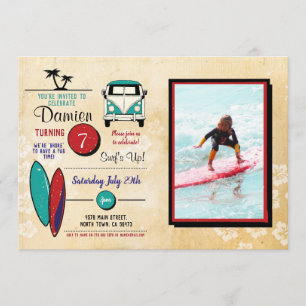 Surfs Up! Surfing Birthday Invite Beach Party Fun