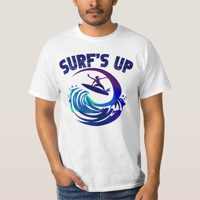 Surf's Up, Surfing Surfer T-Shirt (Front)