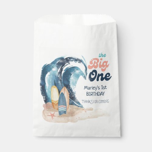 Surfs Up  The Big One Beach Baby Birthday Favor Bag