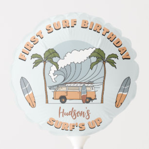 Surf's Up The Big One Surf First Birthday Balloon