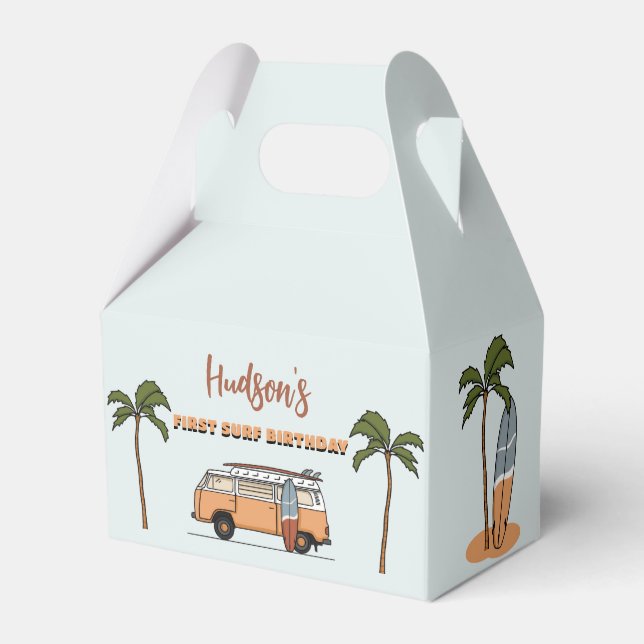 Surf's Up The Big One Surf First Birthday  Favor Boxes (Front Side)