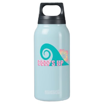 Surf's Up Thermo (0.3l)  Teal Insulated Water Bottle by BOARD_UP at Zazzle