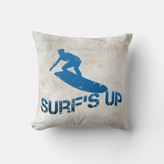 Surf's Up Throw Pillow (Front)