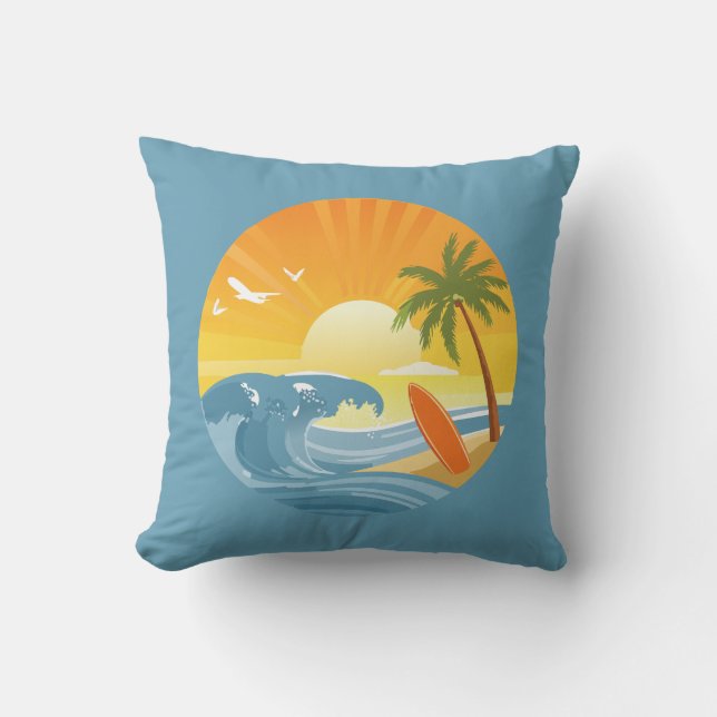 Surf's Up! Throw Pillow (Front)
