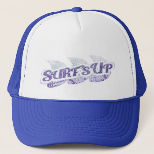 Surfs Up two tone hat purple green  white