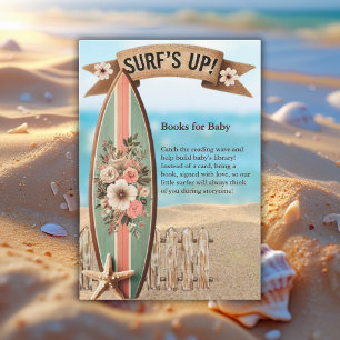 Surf's Up Vintage Floral Baby Shower Enclosure Card