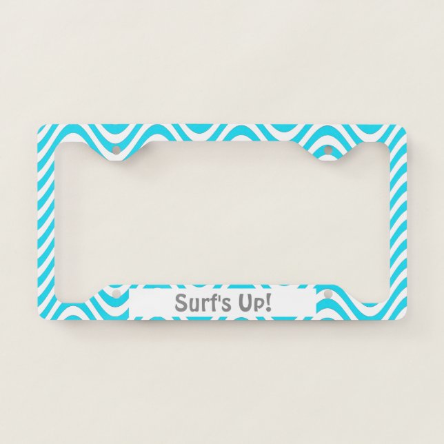 Surf's Up Waves License Plate Frame (Front)