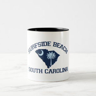 Surfside Beach. Two-Tone Coffee Mug