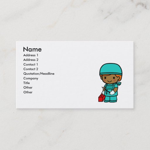 Customizable Surgeon Boy Business Card