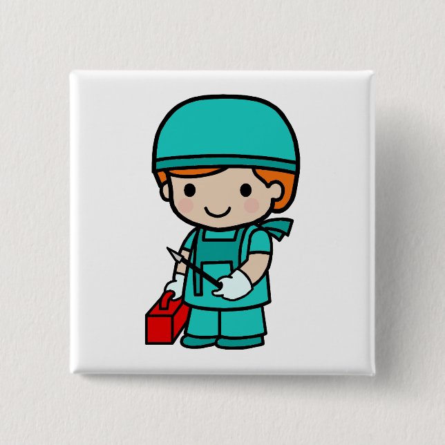 Surgeon Boy Pinback Button (Front)