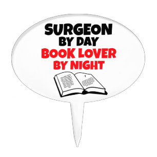 Surgeon by Day Book Lover by Night Cake Topper
