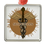 Surgeon Caduceus Premium Square Ornament