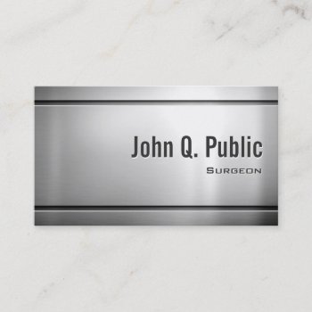Surgeon - Cool Stainless Steel Metal Business Card by CardHunter at Zazzle