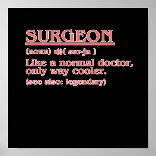 Surgeon Definition Surgery Medical Doctor Neurolog Poster