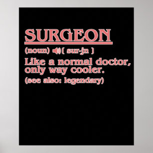 Surgeon Definition Surgery Medical Doctor Neurolog Poster