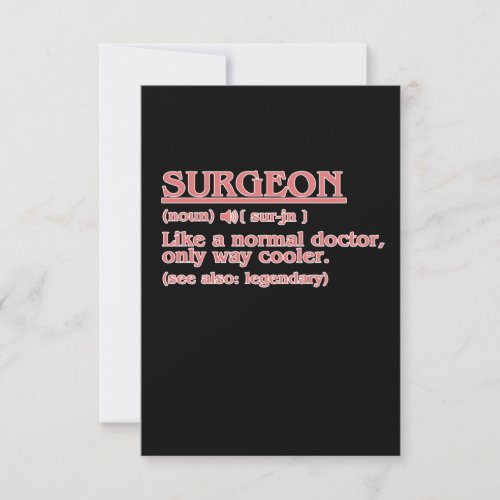 Surgeon Definition Surgery Medical Doctor Neurolog RSVP Card