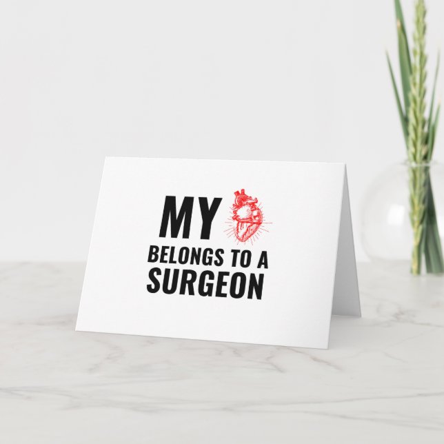 Surgeon doctor funny heart holiday card (Front)