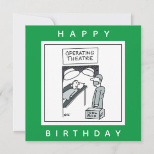 Surgeon Entering Operating Theatre Cartoon Card