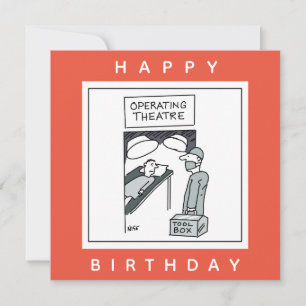 Surgeon Entering Operating Theatre Cartoon Card