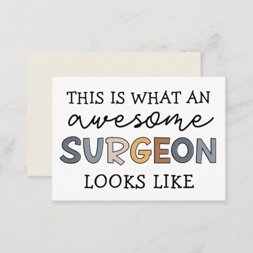 Surgeon Funny Awesome Surgeon Appreciation Note Card
