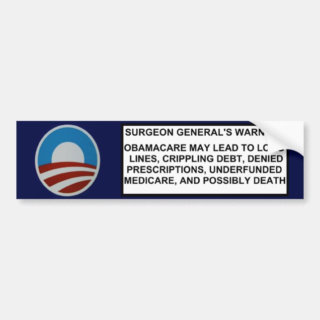 Surgeon General's Warning Bumper Sticker (Front)
