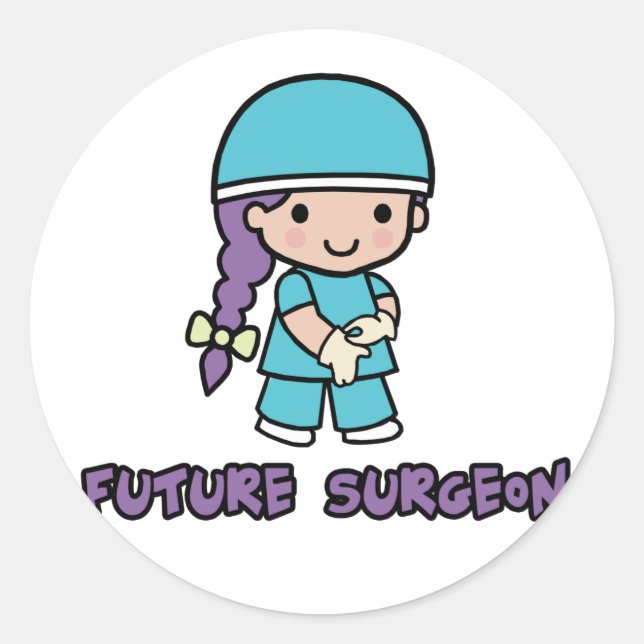 Surgeon (girl) classic round sticker (Front)