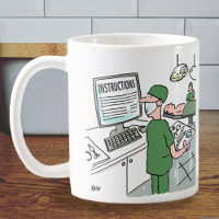 Surgeon Looks at Instructions before Operation Coffee Mug