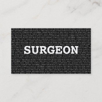 Surgeon Medical Words Business Card by businessCardsRUs at Zazzle
