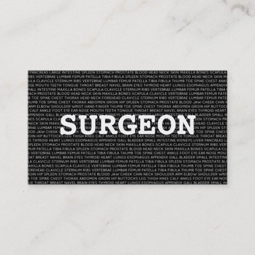 Surgeon Medical Words Business Card