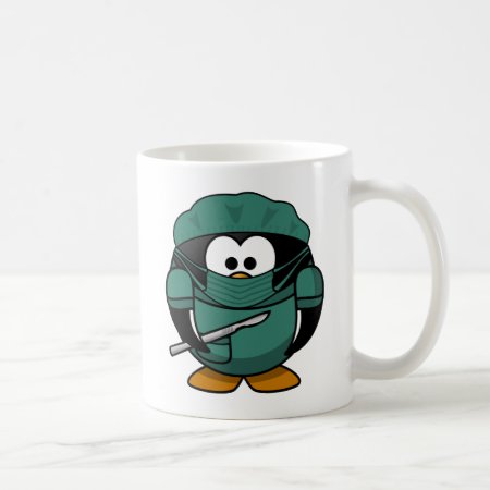Surgeon Penguin Cartoon Coffee Mug