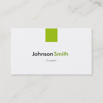 Surgeon - Simple Mint Green Business Card by CardHunter at Zazzle