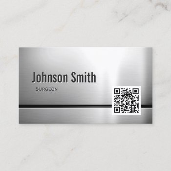 Surgeon - Stainless Steel Qr Code Business Card by CardHunter at Zazzle