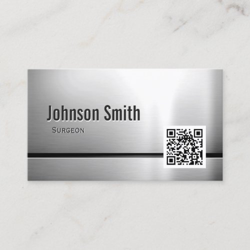 Surgeon _ Stainless Steel QR Code Business Card