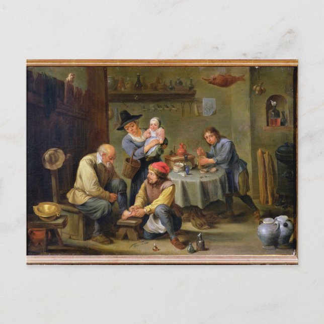 Surgeon Tending the Foot of an Old Man Postcard (Front)