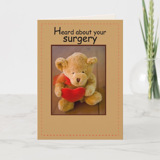 Surgery Bear Heart Card (Front)