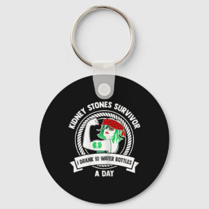 Surgery Gift - Flexing Woman Kidney Stones Survivo Keychain
