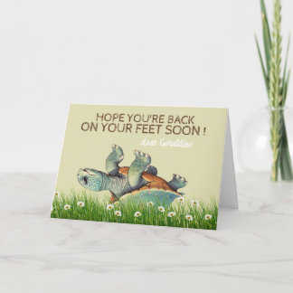 surgery support- back on feet - Get well soon Letterpress Thank You Card
