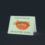 surgery support- back on feet - Get well soon  Thank You Card<br><div class="desc">Cute upside down turtle, with text Hope you get back on your feet soon. Editable name on cover, as well as inside the car- which you can delete completely, or personalize. Did your friend, parent or sibling had just hip replacement done? Knee replacement? any surgery, sickness, difficulty, uneasiness in life...</div>