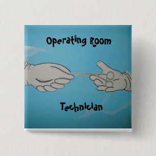 surgery tech pinback button