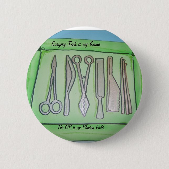 surgery tech pinback button (Front)