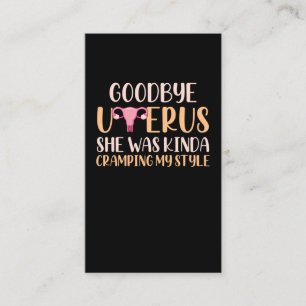 Surgery Uterus Removal Hysterectomy Recovery Business Card