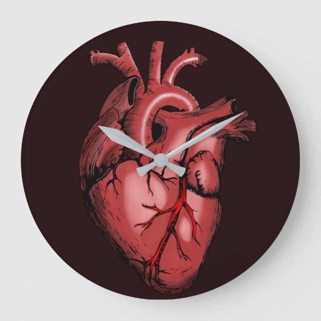 Surgical Anatomy Heart Illustration Artistic Large Clock (Front)